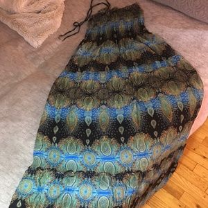 Boho paisley print long summer dress